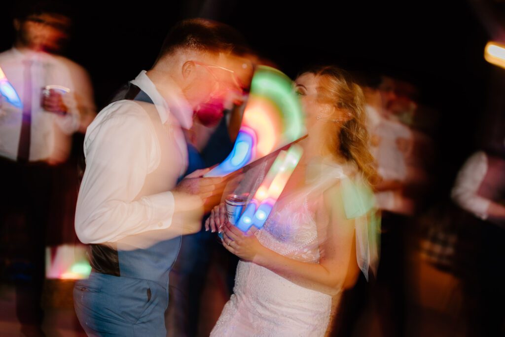 wedding reception photos of guests dancing at Vanderwende Acres