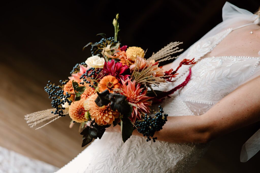 vintage cinematic bride and groom photos at Vanderwende Acres