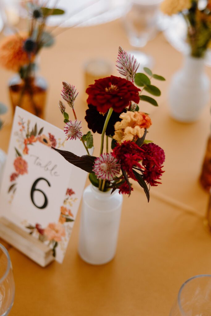 Vanderwende Acres fall wedding reception photos with rustic colors