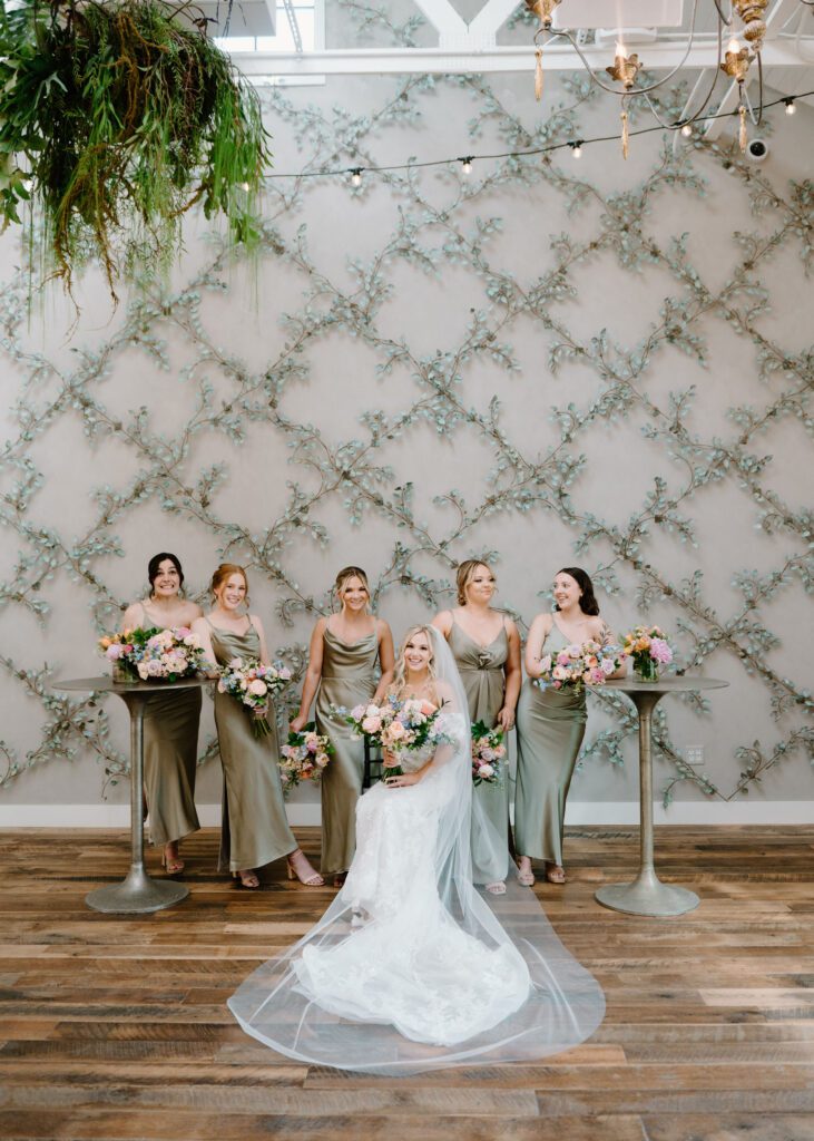 bridesmaids portraits in the summertime