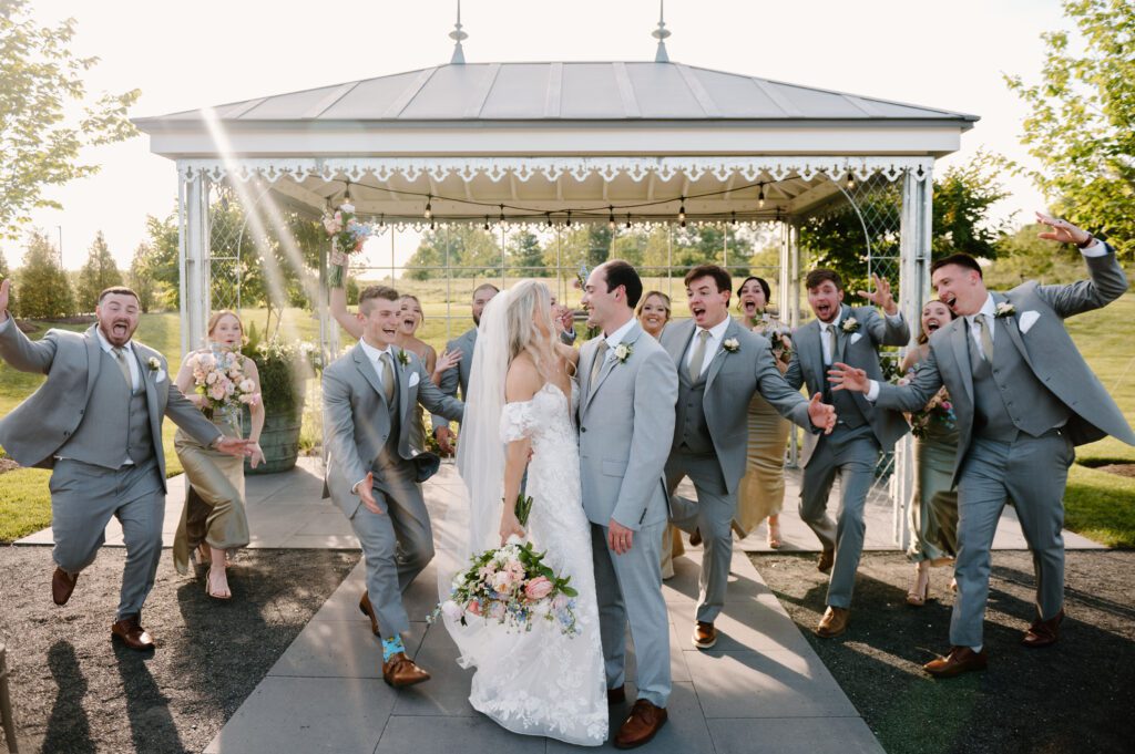 bridal party photos bright and colorful