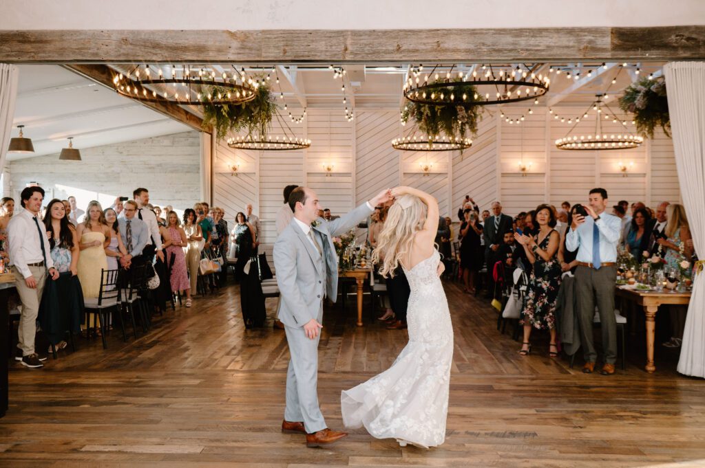 colorful garden wedding reception with floral decor