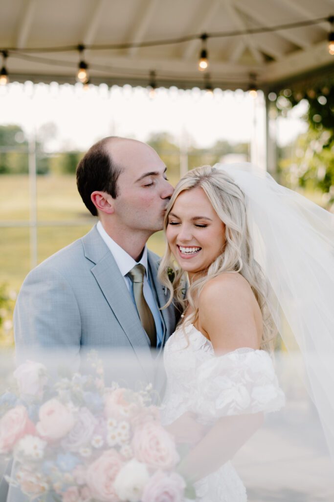 colorful and bright bride and groom photos with summer florals