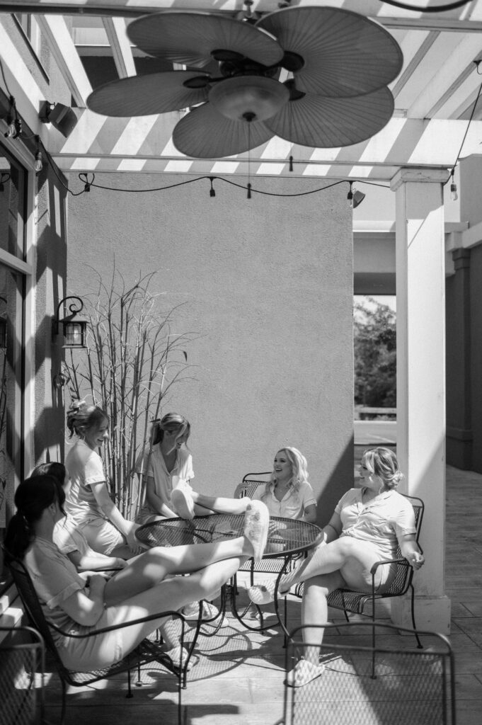 bridesmaids getting ready wedding photos
