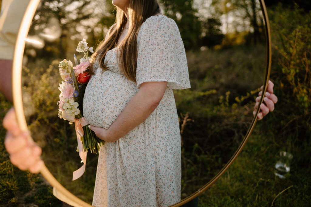 Colorful Spring Maternity Photos at Terrapin Beach Park