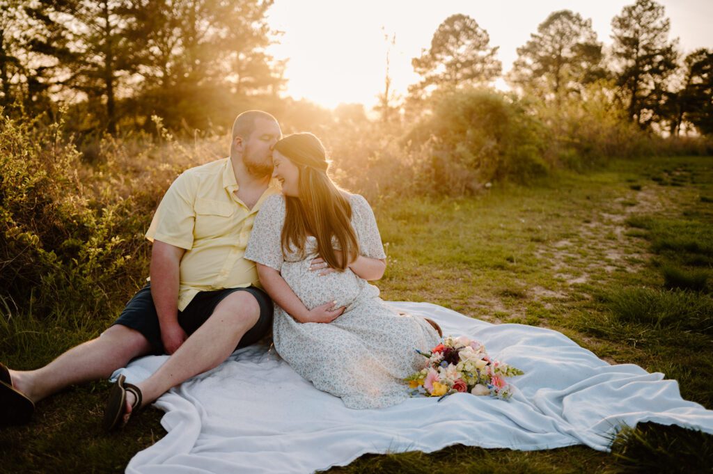 Colorful Spring Maternity Photos at Terrapin Beach Park