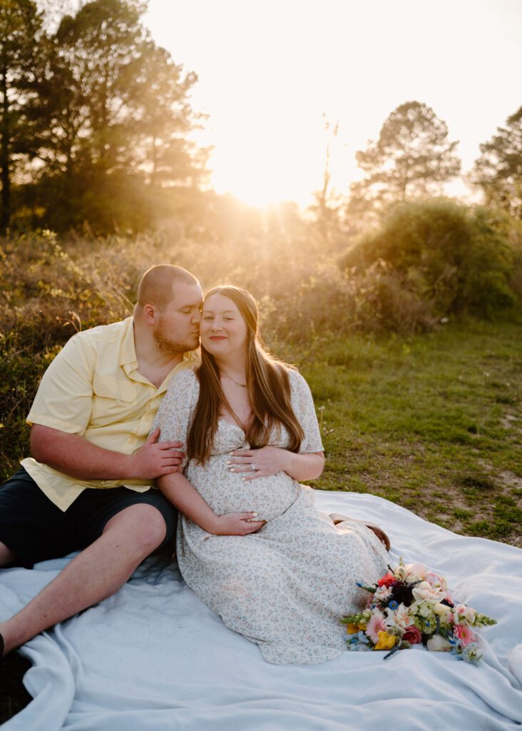 Colorful Spring Maternity Photos at Terrapin Beach Park