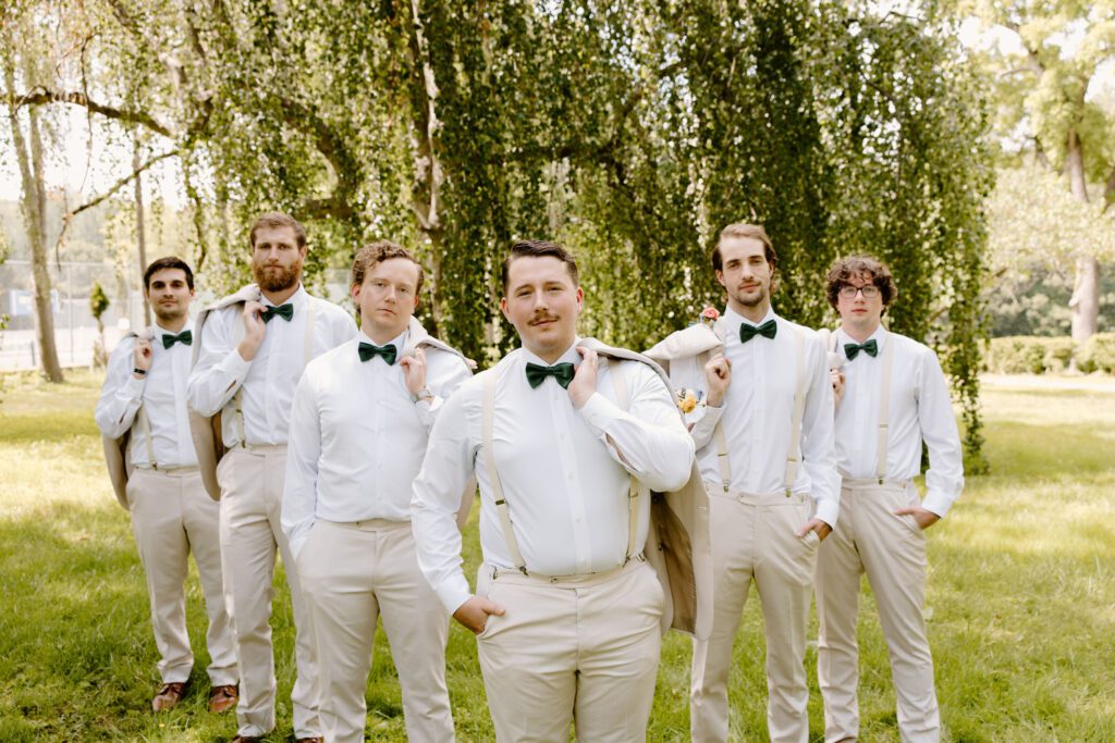 groomsmen photos at bellevue hall wedding venue in delaware